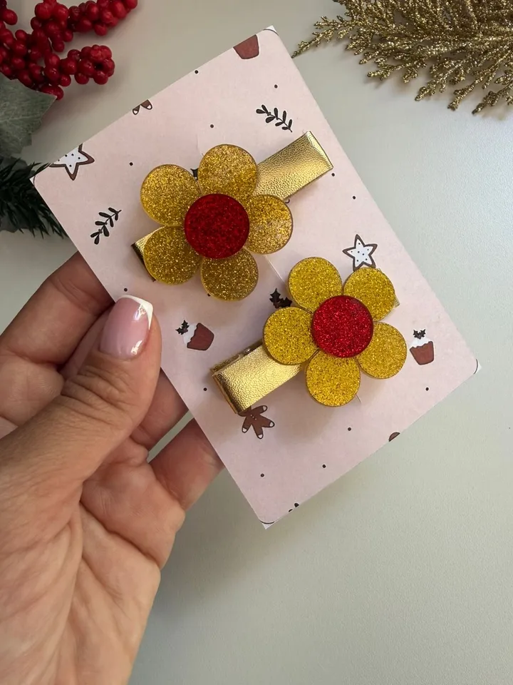 Hairclip Flor Dourada