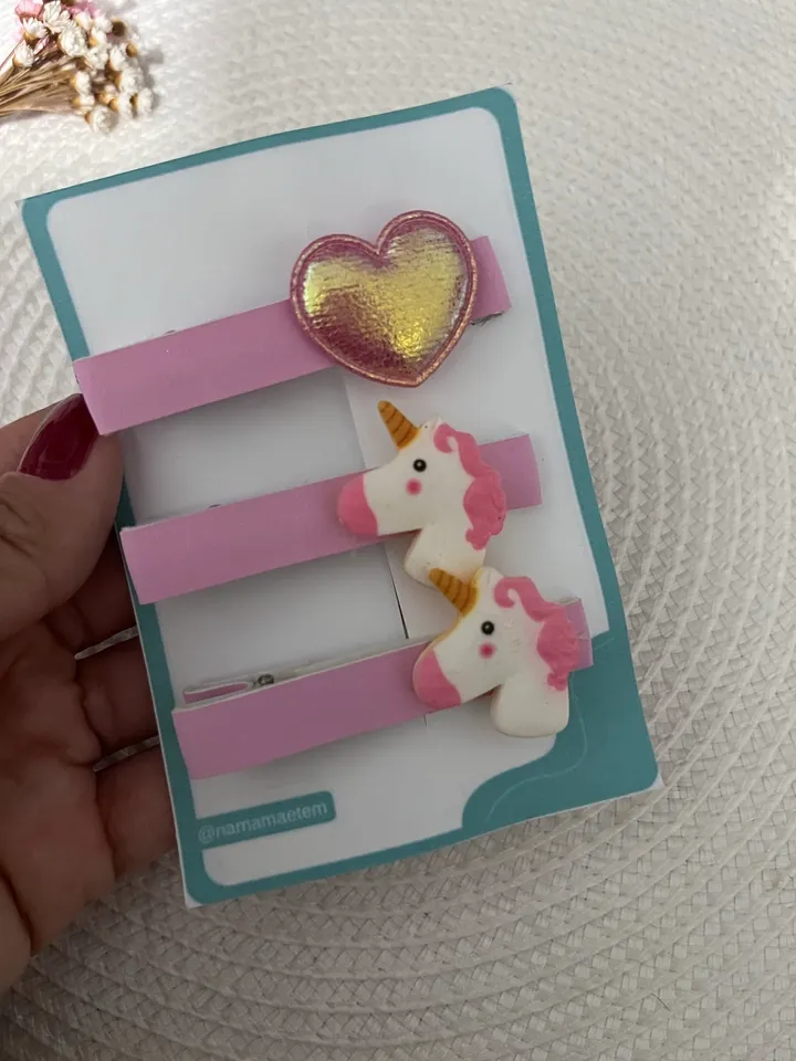 Trio hairclip unicórnio