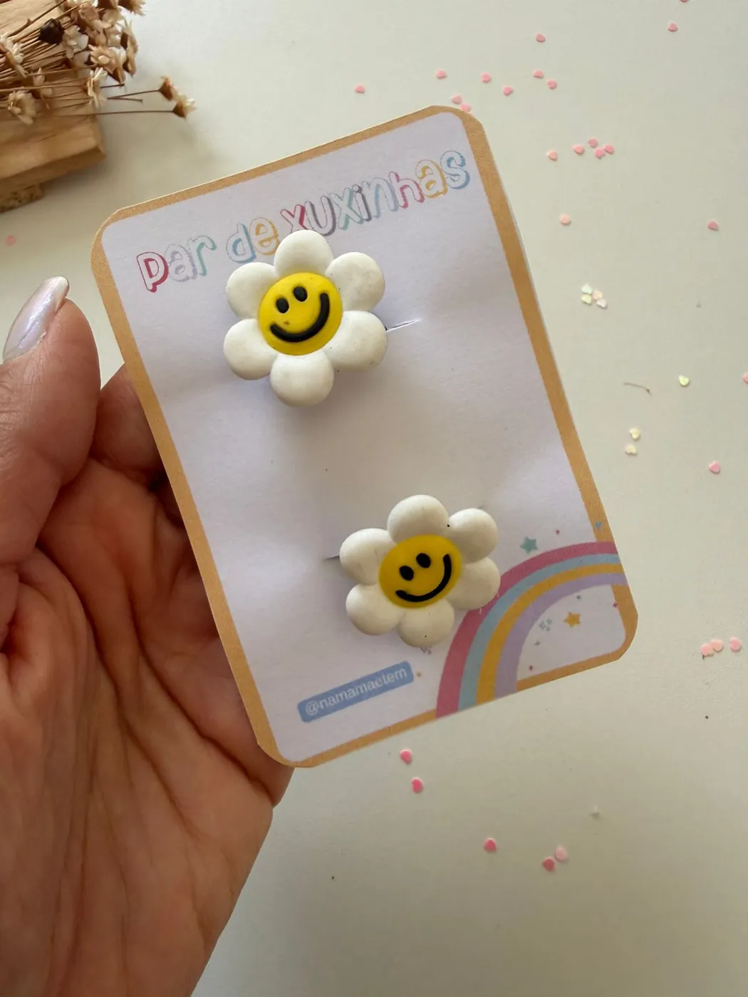 Par de Hairclips Margarida Sorriso Branco