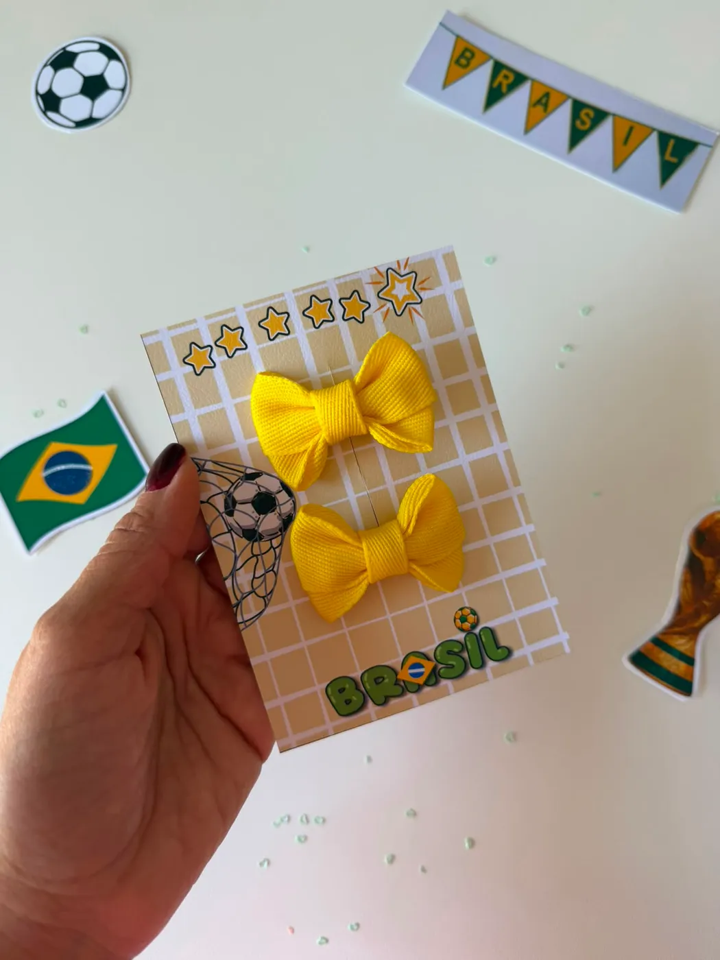 Parzinho Laço Brasil Amarelo