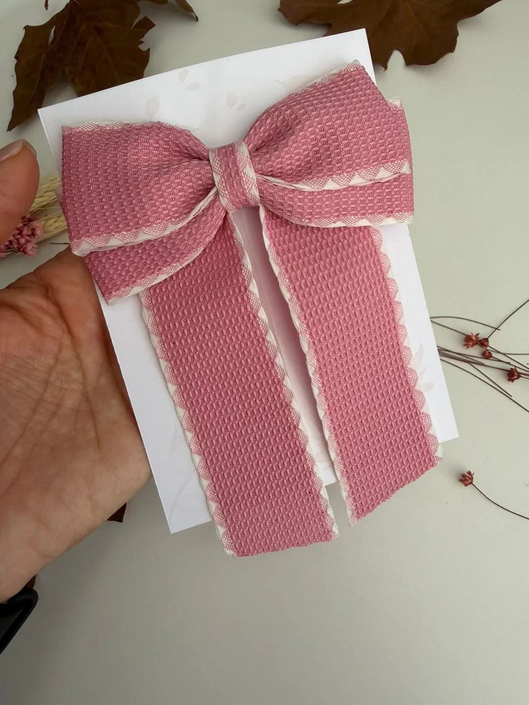 Laço com Pontas Rosa Canelado