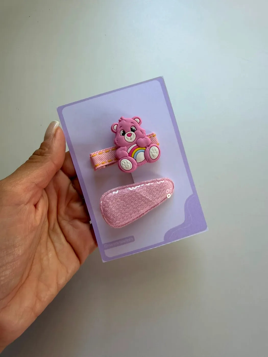 Kit Laço Ursinho Carinhoso Rosa e Hairclip