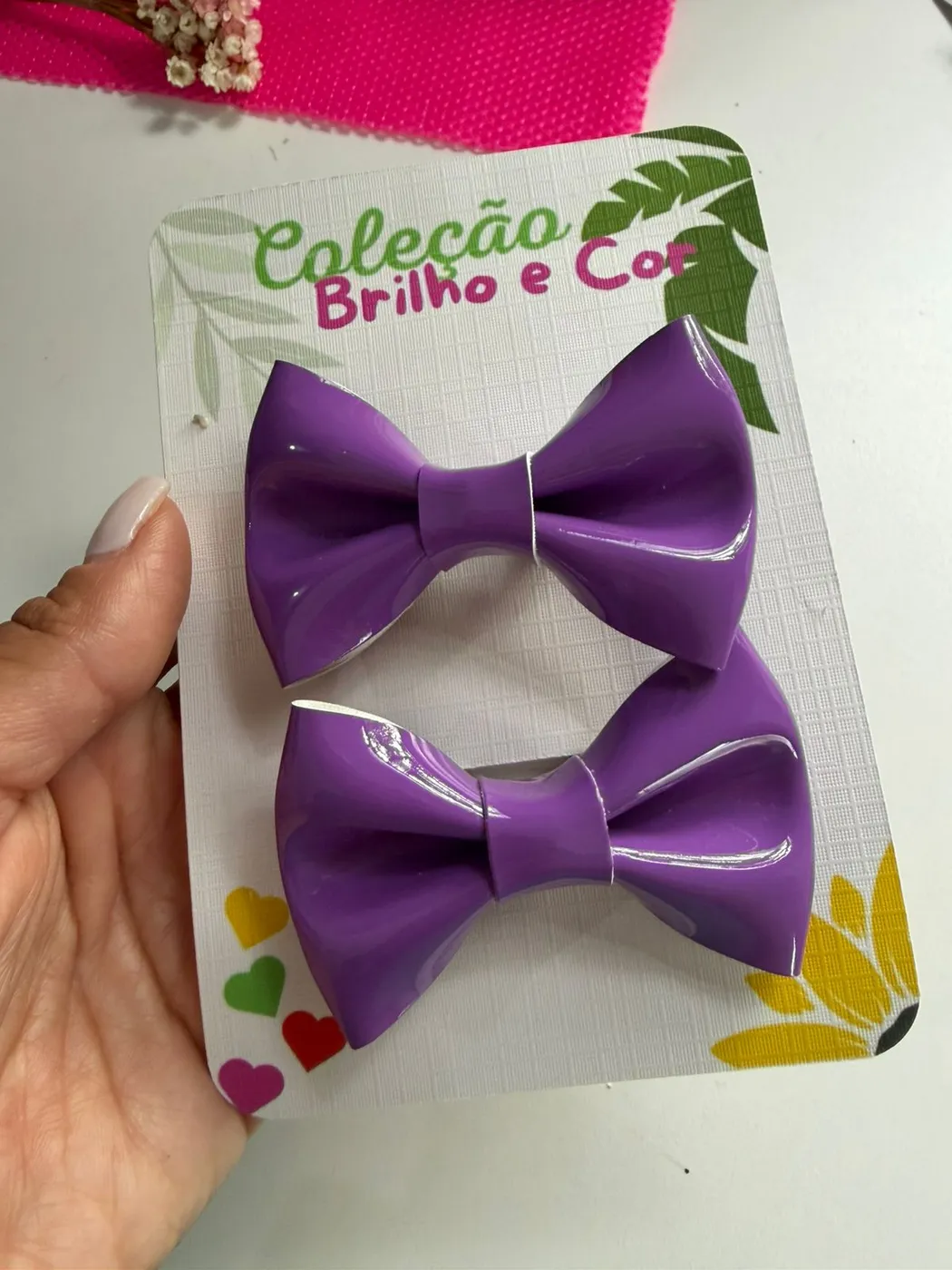 Parzinho Laço Verniz Roxo