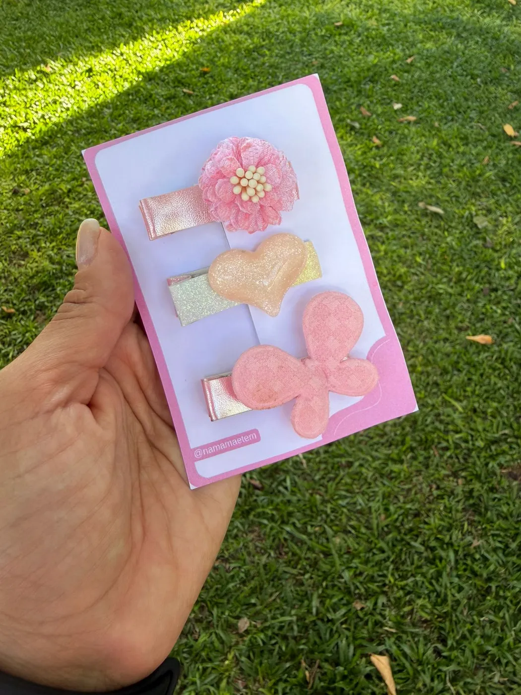 Kit Baby Clips Flor e Borboleta Rosa