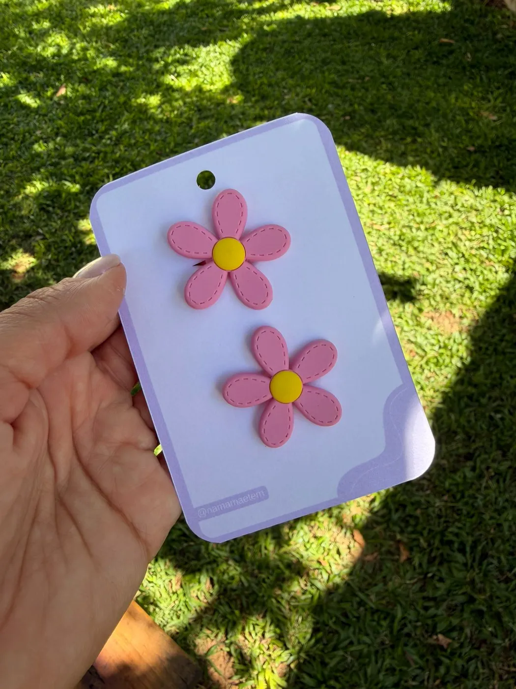 Par de Hairclips Flor Rosa