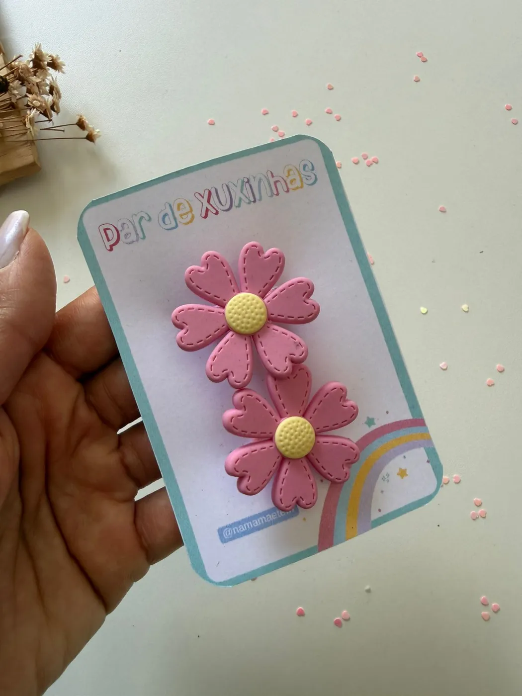 Parzinho de Xuxinha Flor Rosa