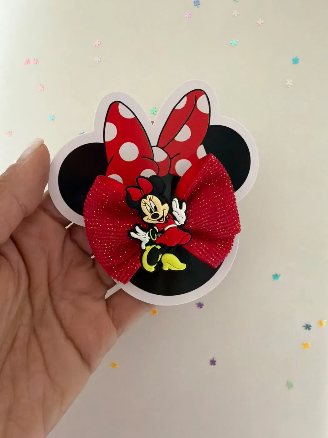 Laço Minnie Vermelho Poá