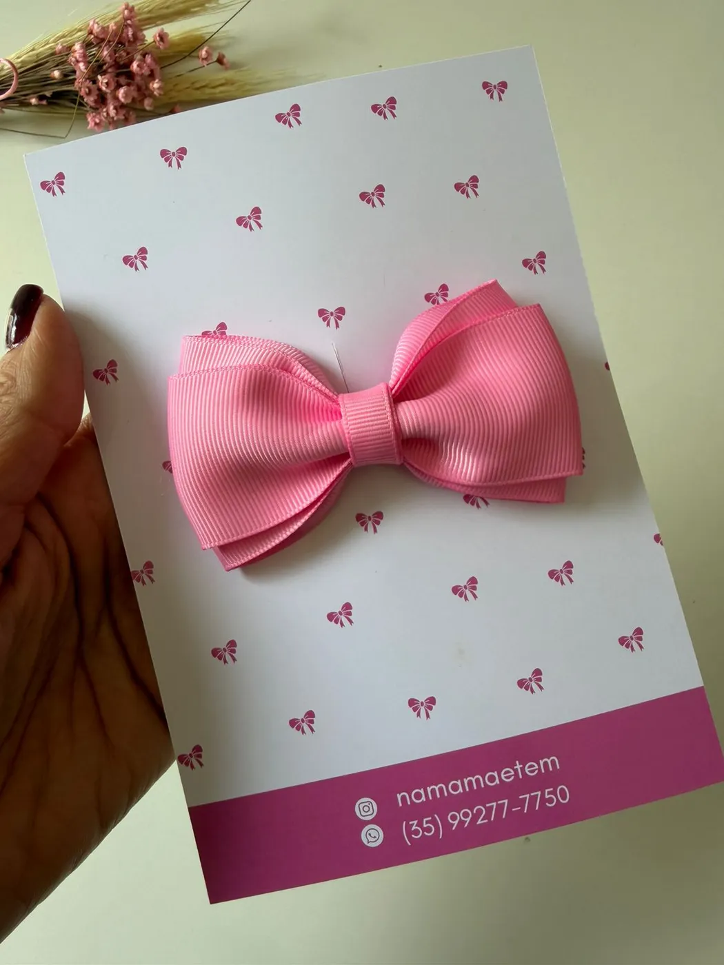 Laço Rosa Chiclete Cetim