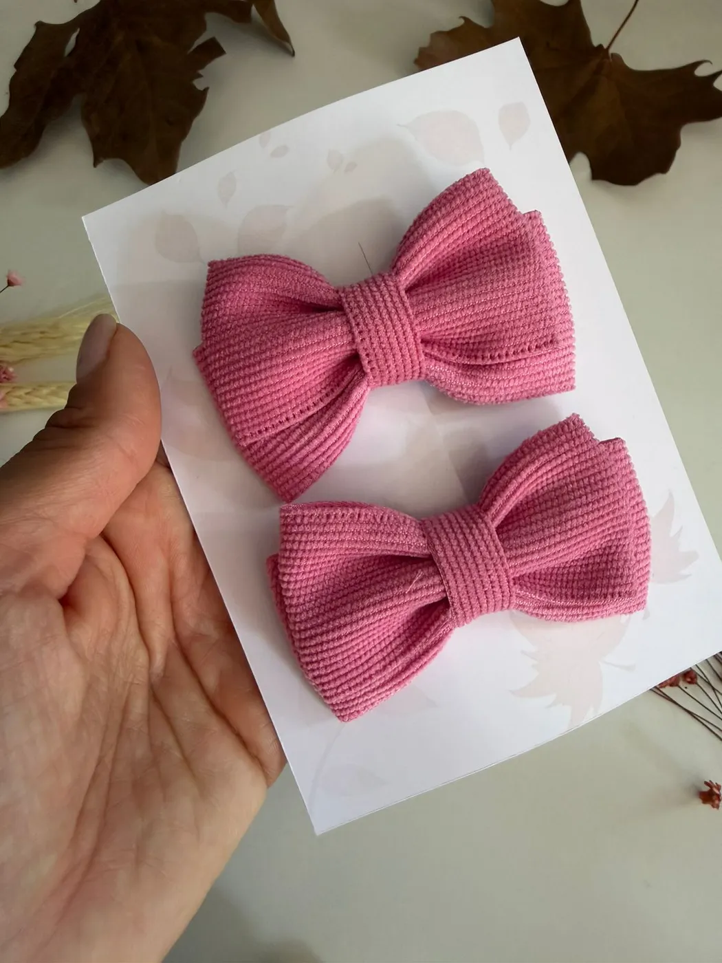 Parzinho Laço Canelado Rosa Escuro