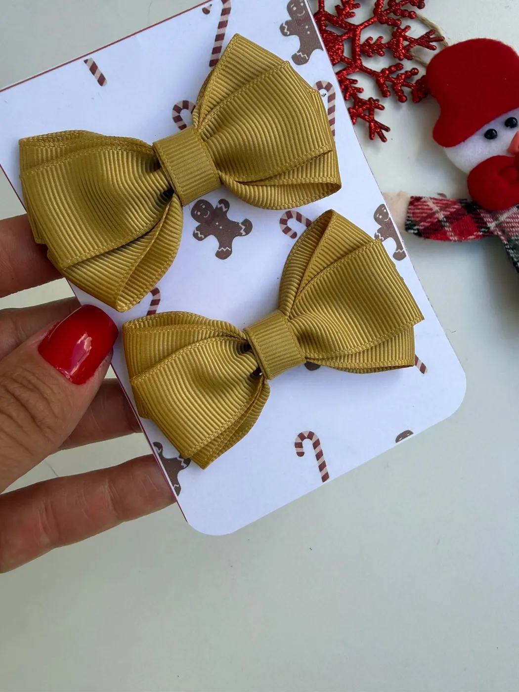 Parzinho Laço Mostarda Natal