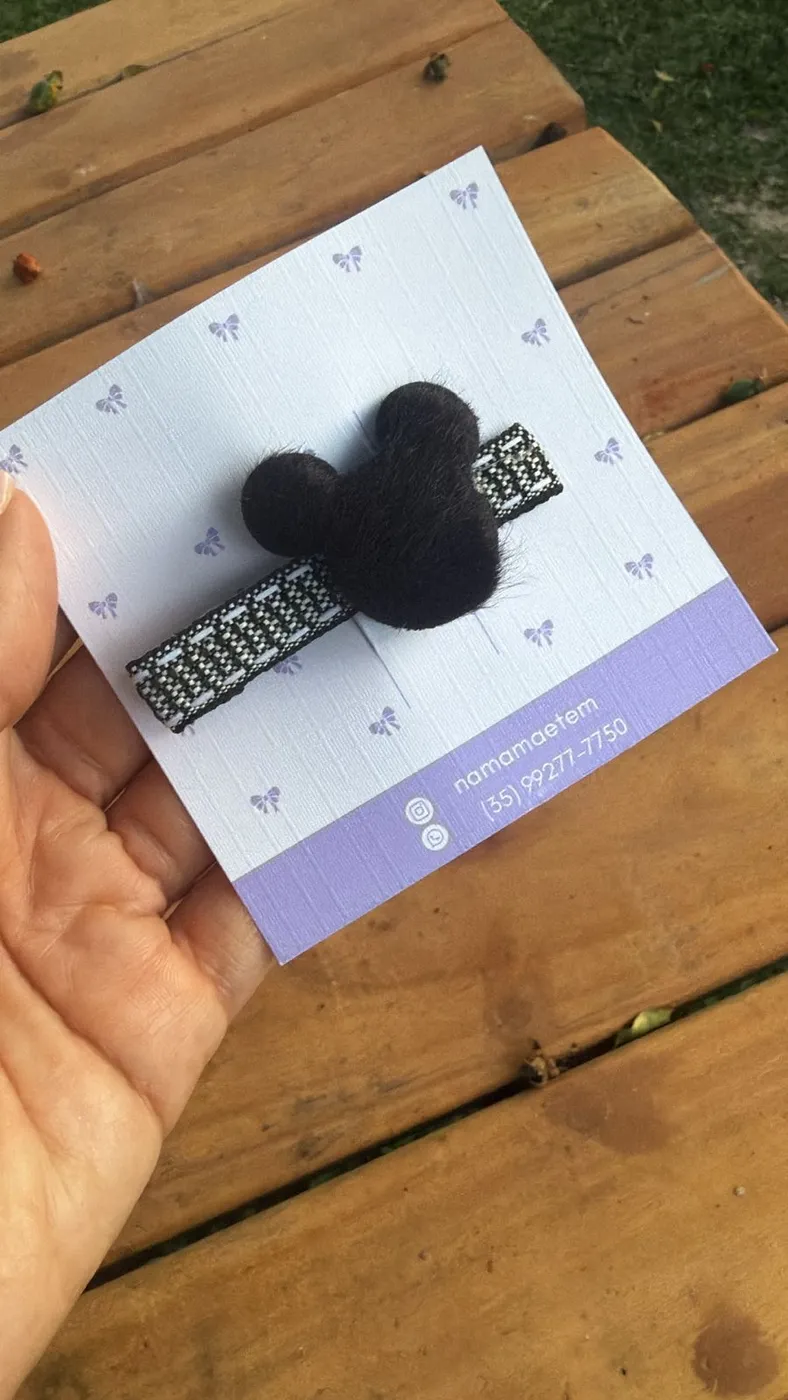 Hairclip Mickey Preto