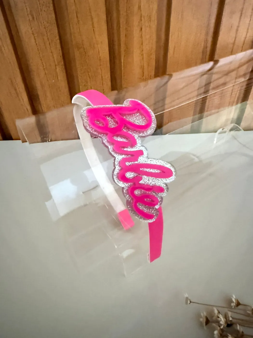 Tiara Barbie Letreiro Pink