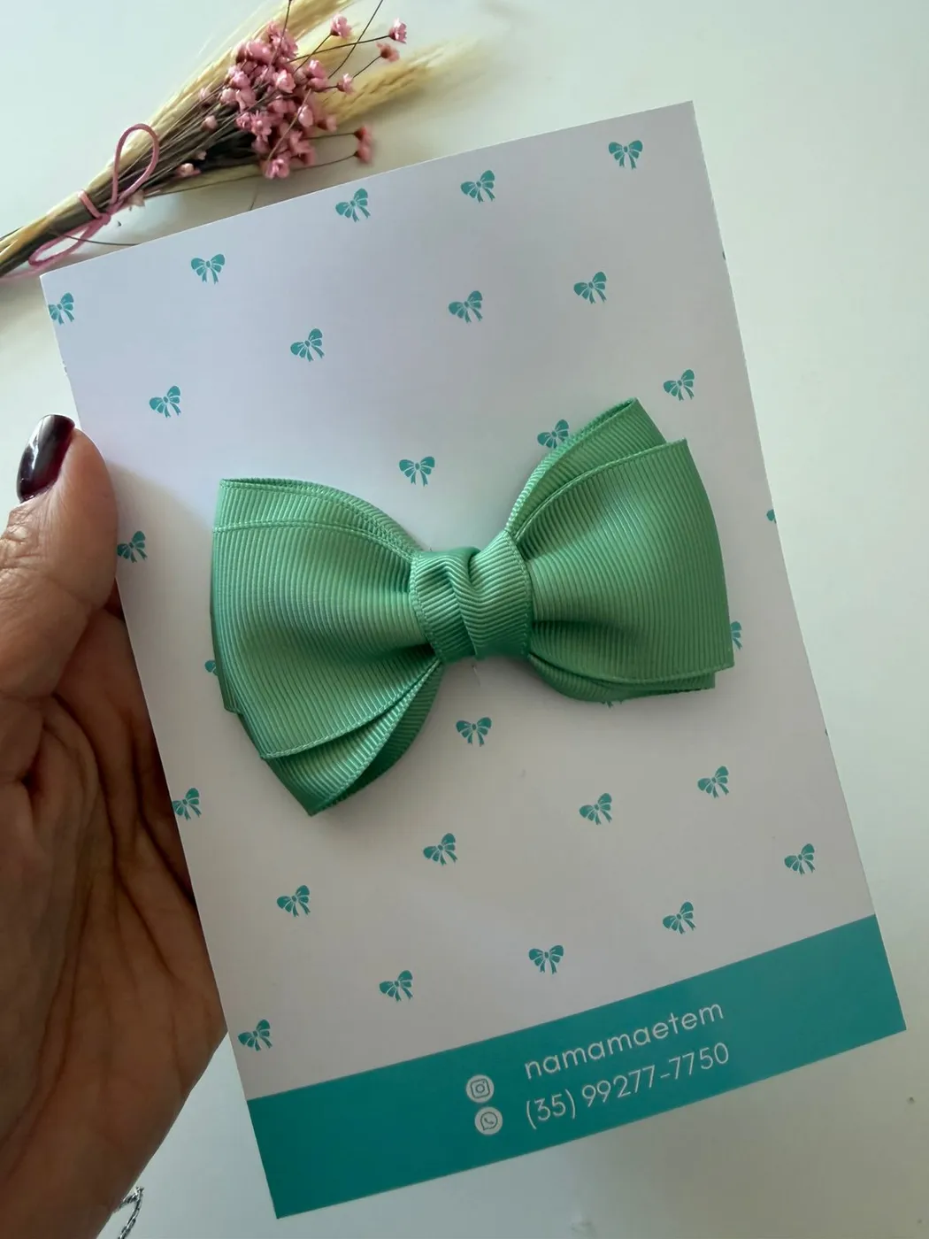 Laço Cetim Verde Menta