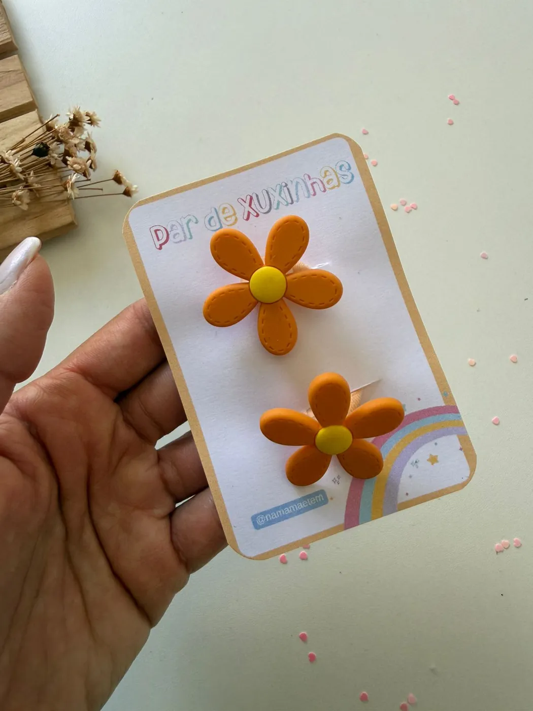 Parzinho de Xuxinha Flor Laranja
