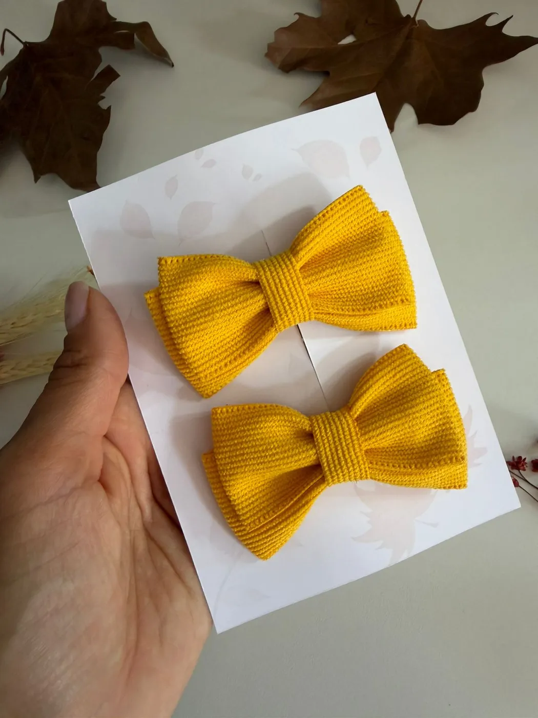 Parzinho Laço Canelado Amarelo Mostarda